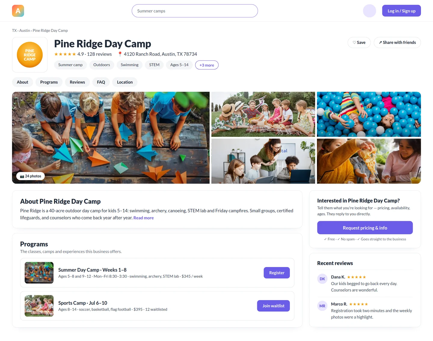 Marketplace listing