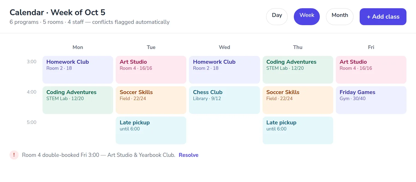 Scheduling & calendar
